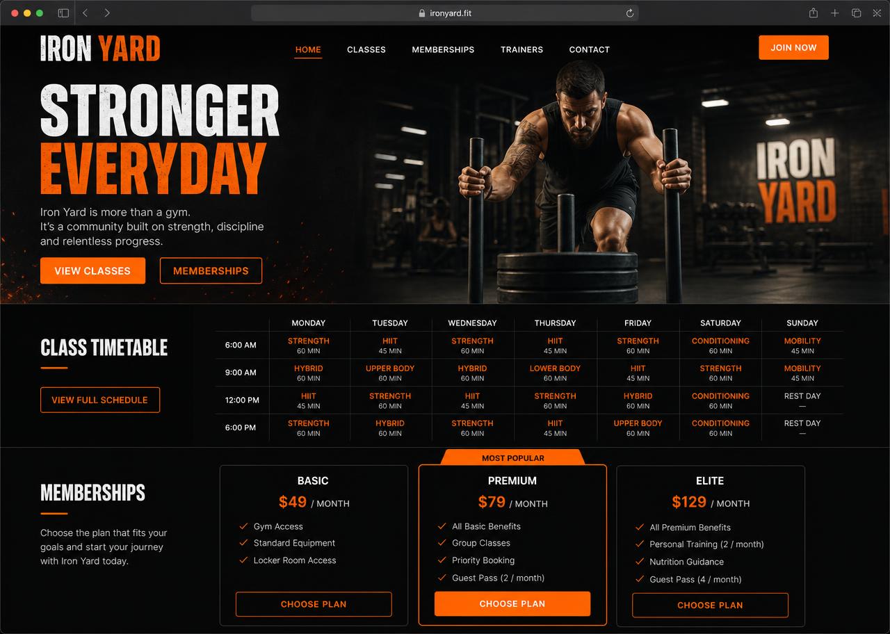 Iron Yard website homepage designed by Abdul Maanay